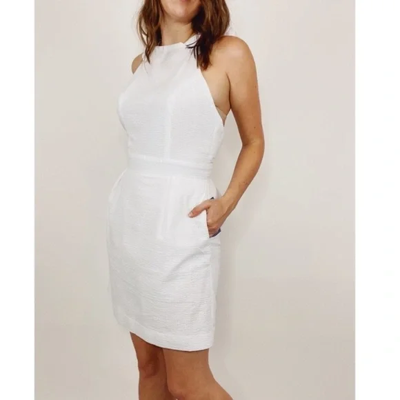 NWT Lauren James Size Large Claire White Halter Dress $132 - Picture 1 of 7